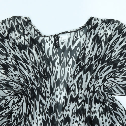 Divided Womens Black Animal Print  Kimono Jacket Size M