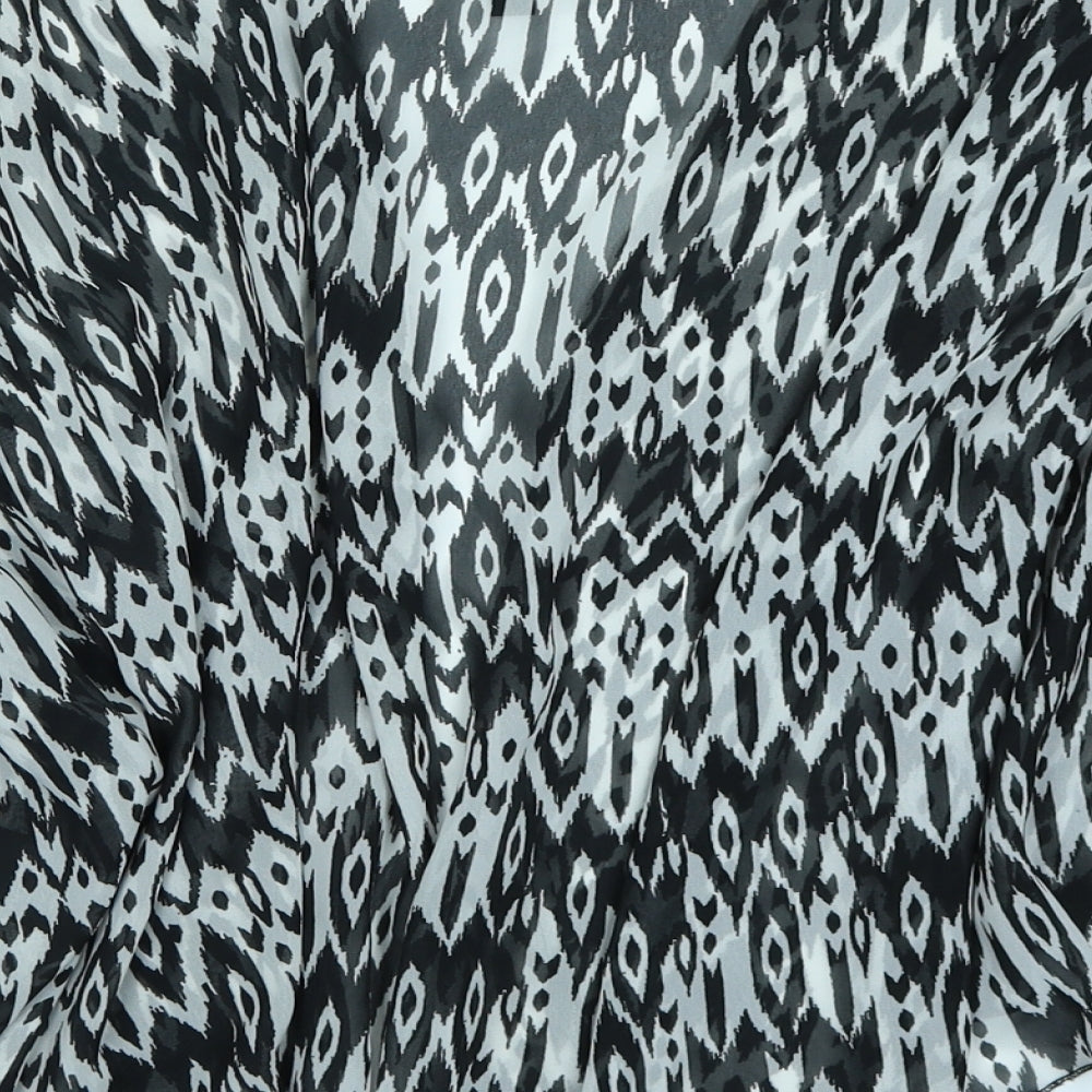 Divided Womens Black Animal Print  Kimono Jacket Size M