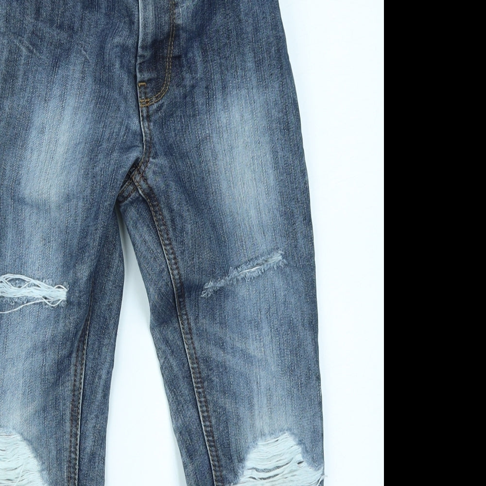 NEXT Boys Blue  Denim Straight Jeans Size 6 Years - Ripped knee