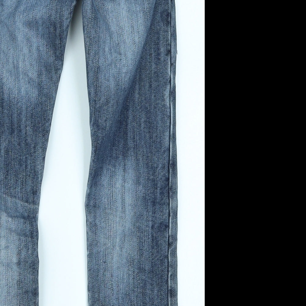 NEXT Boys Blue  Denim Straight Jeans Size 6 Years - Ripped knee