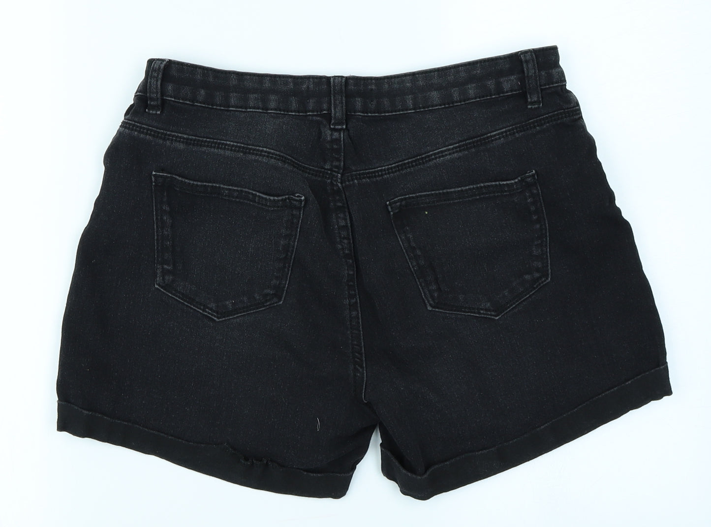 Denim Co Womens Black  Denim Mom Shorts Size 14