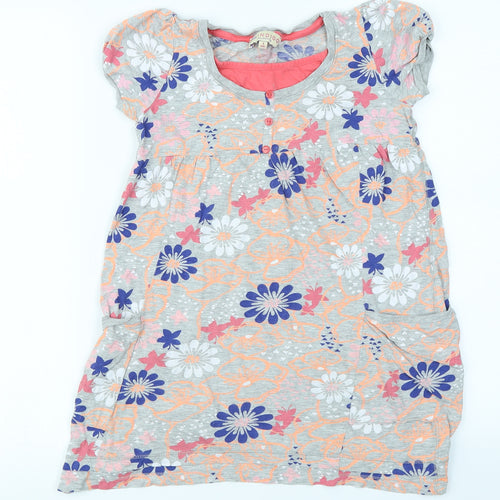 Indigo Girls Grey Floral  A-Line  Size 9 Years
