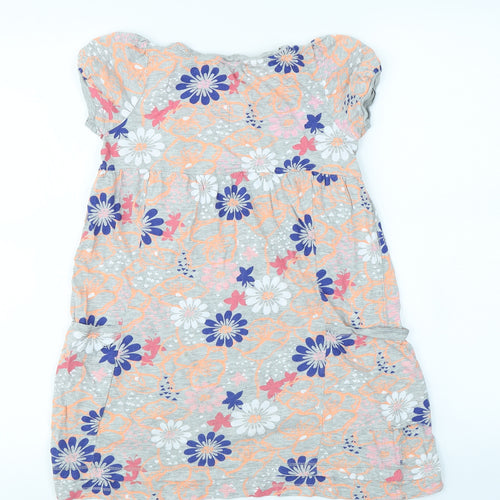 Indigo Girls Grey Floral  A-Line  Size 9 Years