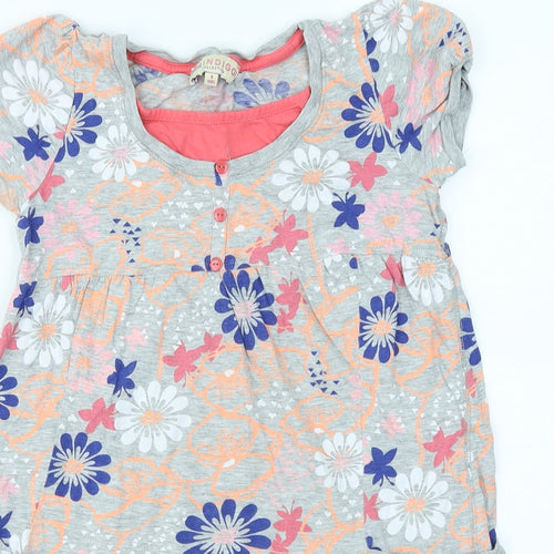 Indigo Girls Grey Floral  A-Line  Size 9 Years