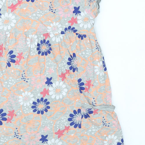 Indigo Girls Grey Floral  A-Line  Size 9 Years