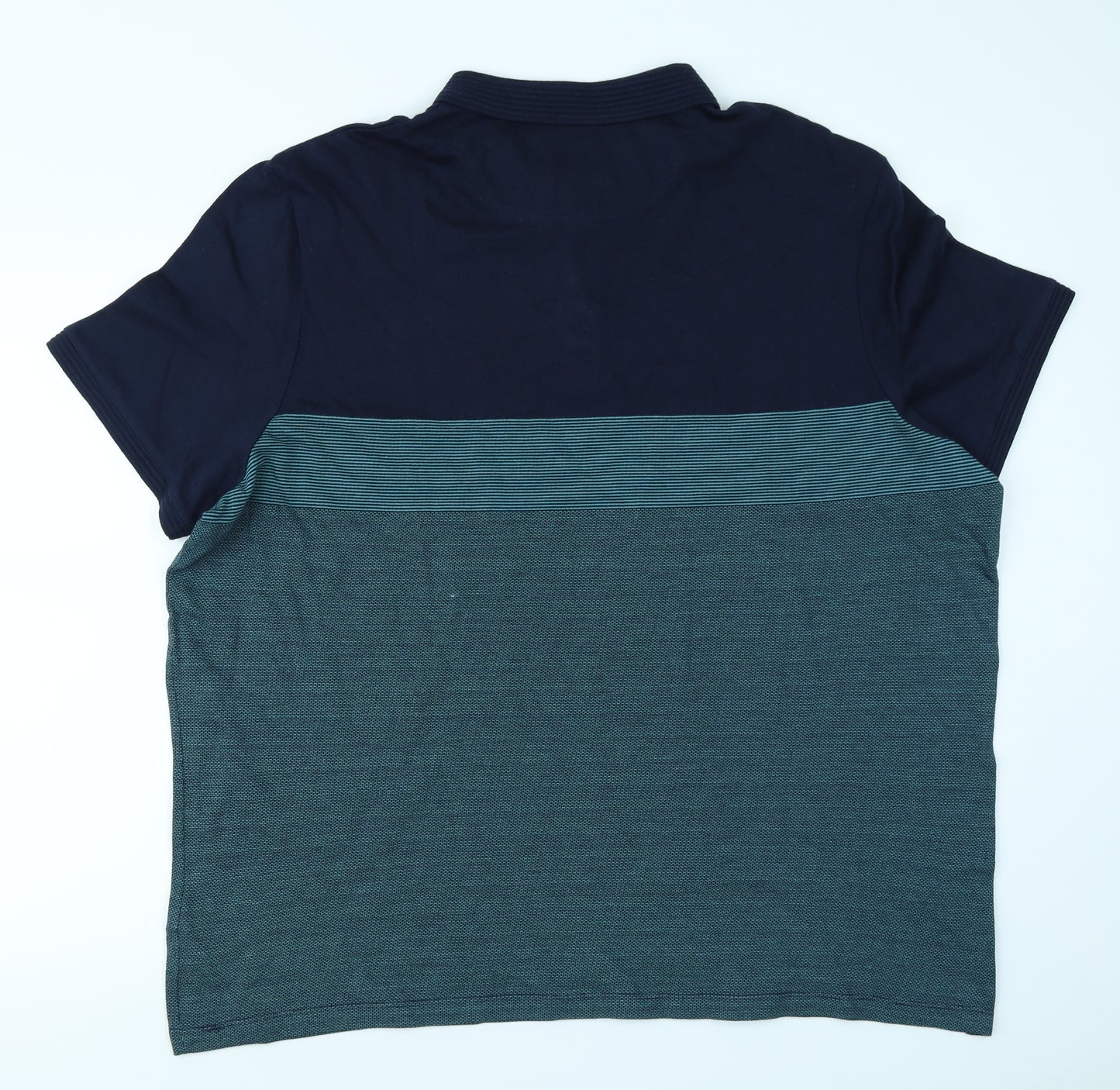 F&F Mens Green Colourblock   Polo Size 2XL