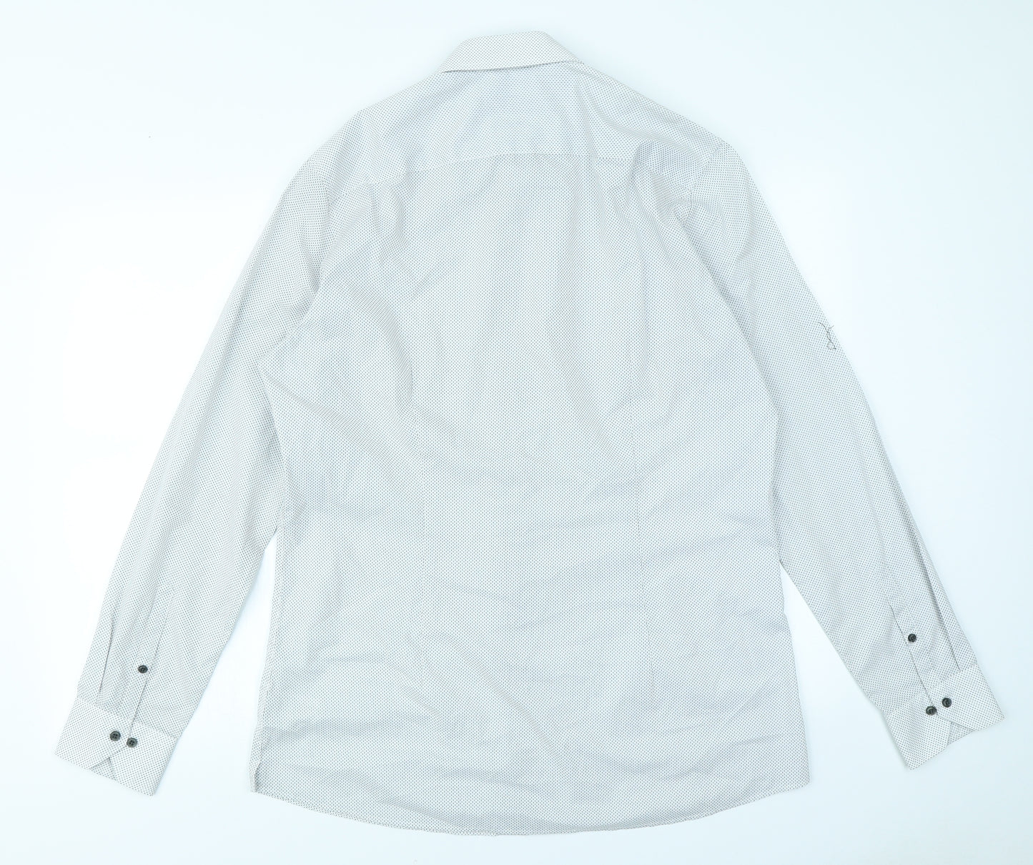 NEXT Mens White Spotted   Dress Shirt Size 16.5