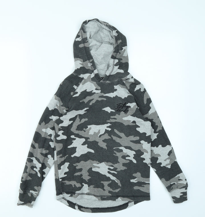 George Boys Grey Camouflage Pullover Hoodie Size 7-8 Years