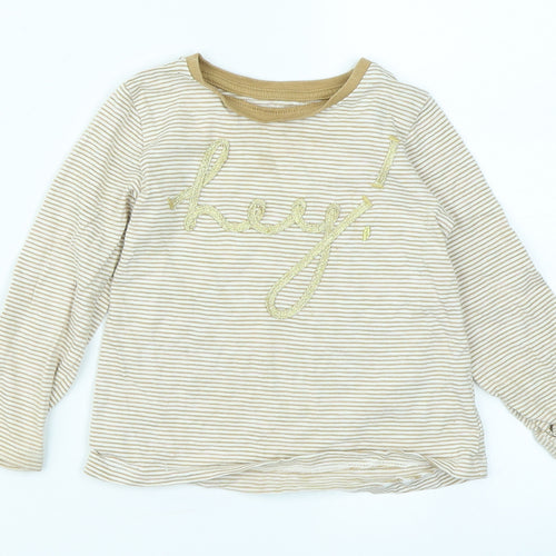 NEXT Girls Brown Striped  Basic T-Shirt Size 12-18 Months