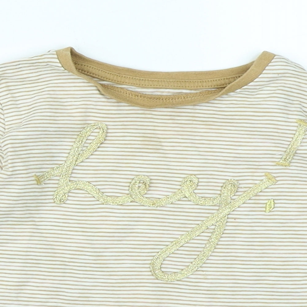 NEXT Girls Brown Striped  Basic T-Shirt Size 12-18 Months