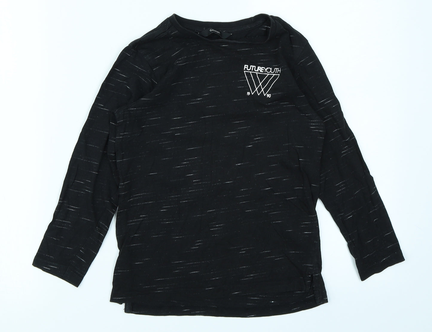 George Boys Black   Basic T-Shirt Size 6-7 Years