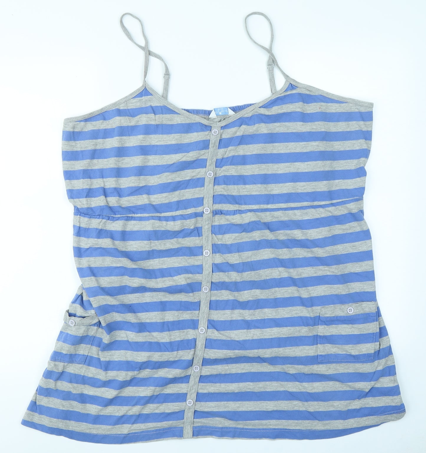 Pretty Secrets Womens Blue Striped  Camisole T-Shirt Size 28