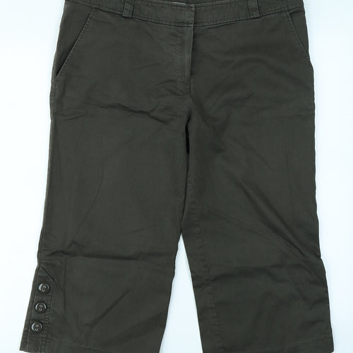 AMARANTO Womens Green   Capri Trousers Size 14