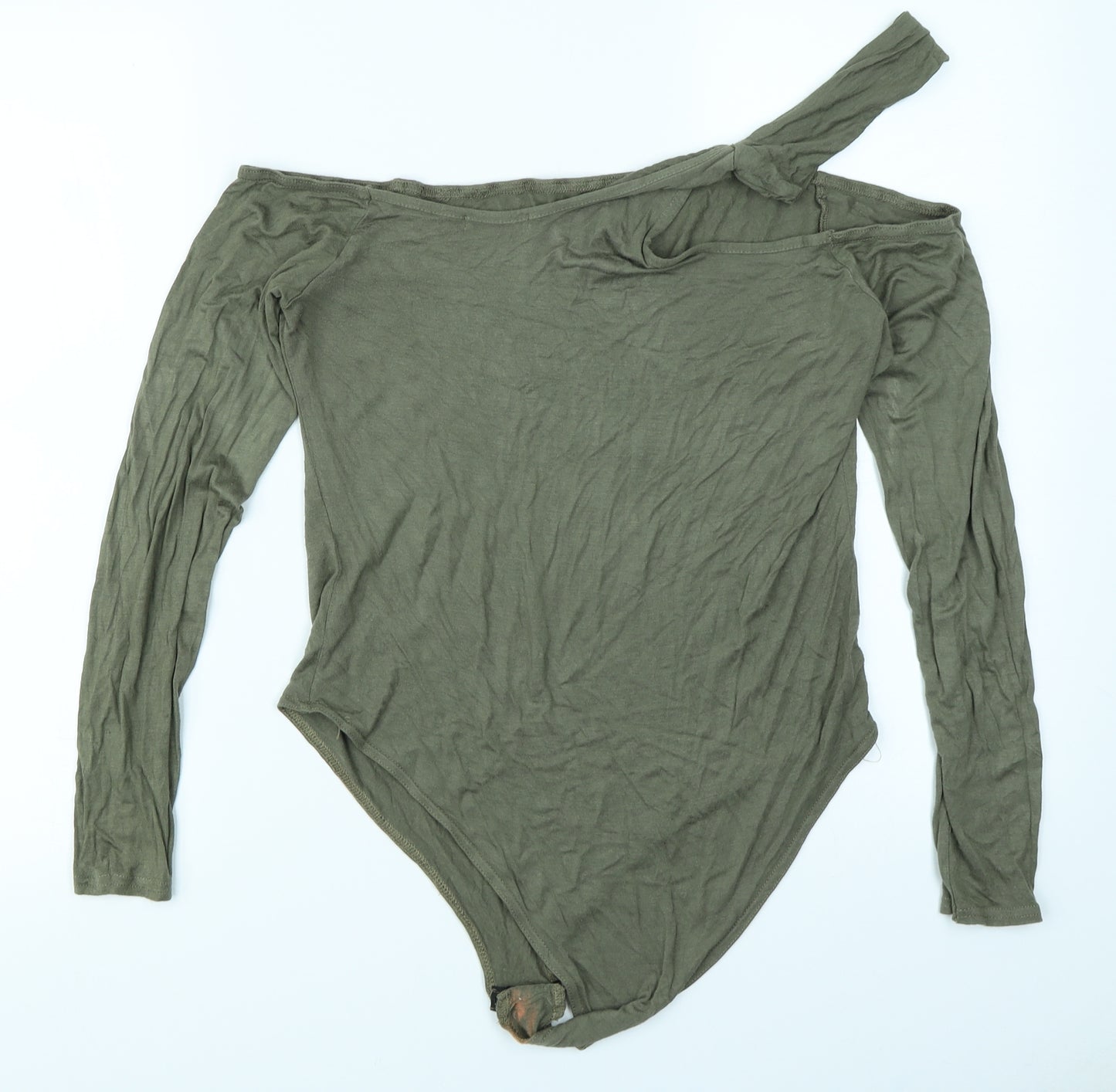 Boohoo Womens Green   Bodysuit One-Piece Size 14