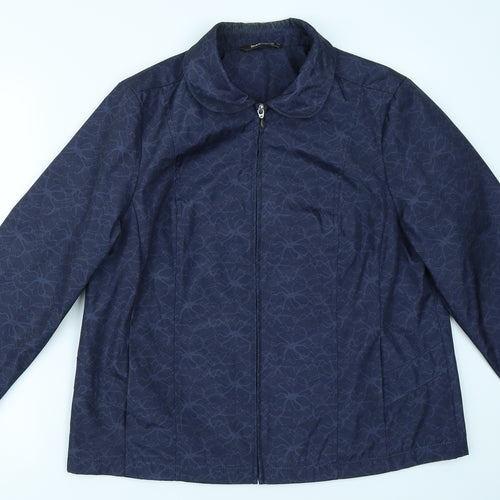 Bonmarché Womens Blue Floral  Jacket Blazer Size 16