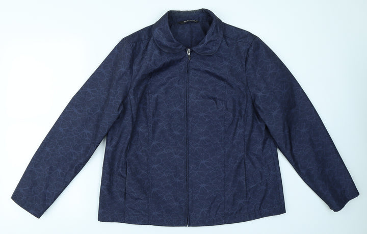 Bonmarché Womens Blue Floral  Jacket Blazer Size 16