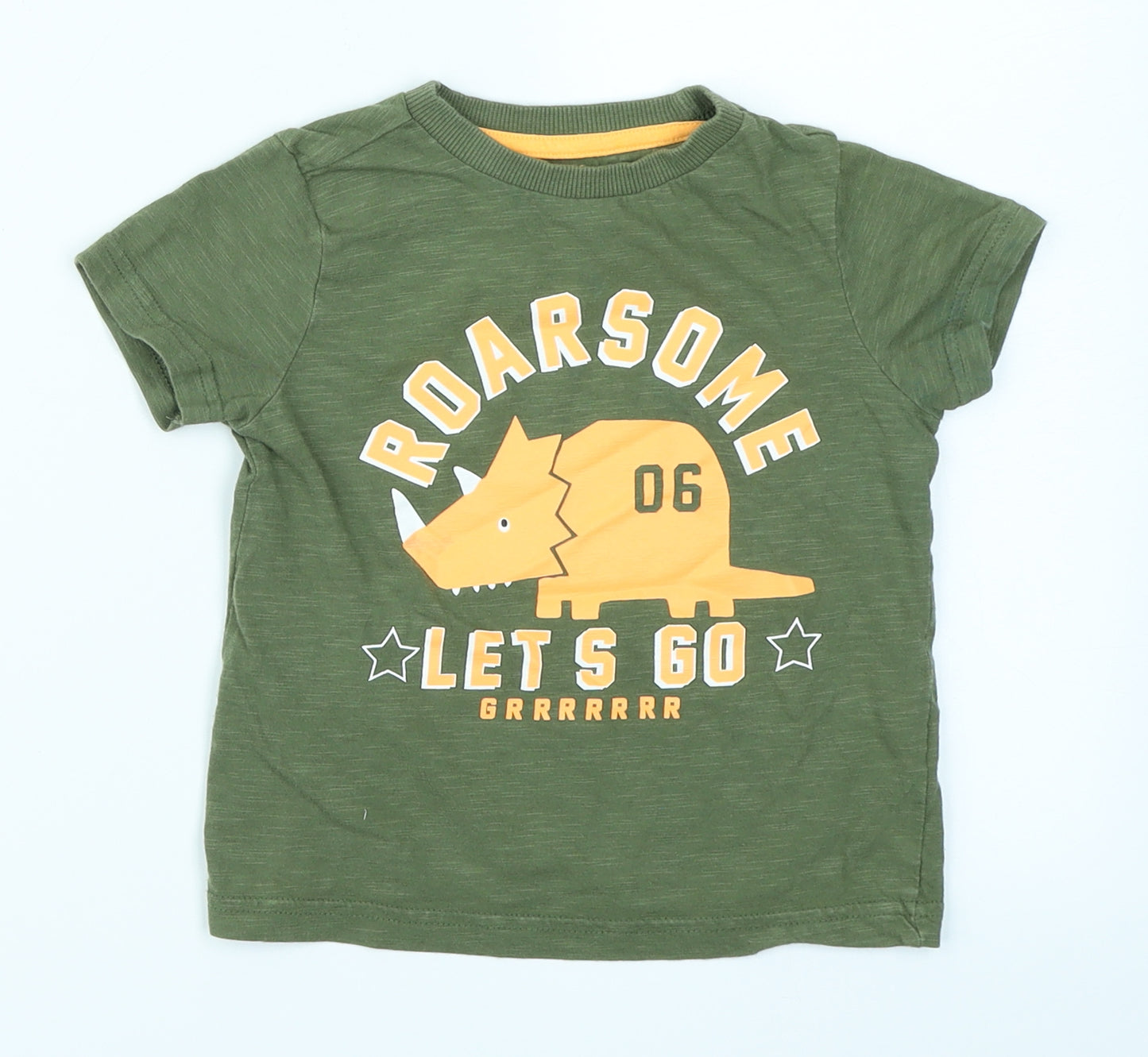 F&F Boys Green   Basic T-Shirt Size 18-24 Months  - Dinosaur