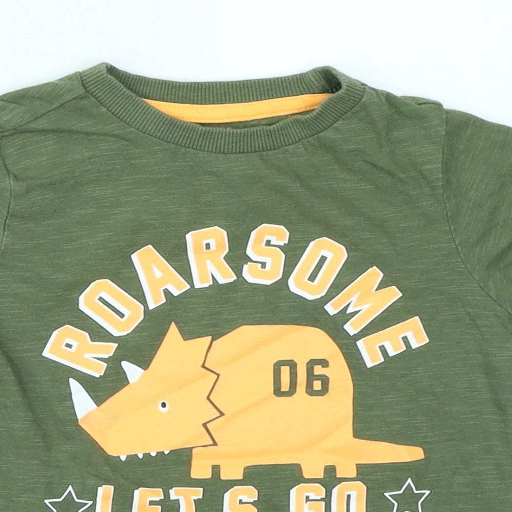 F&F Boys Green   Basic T-Shirt Size 18-24 Months  - Dinosaur