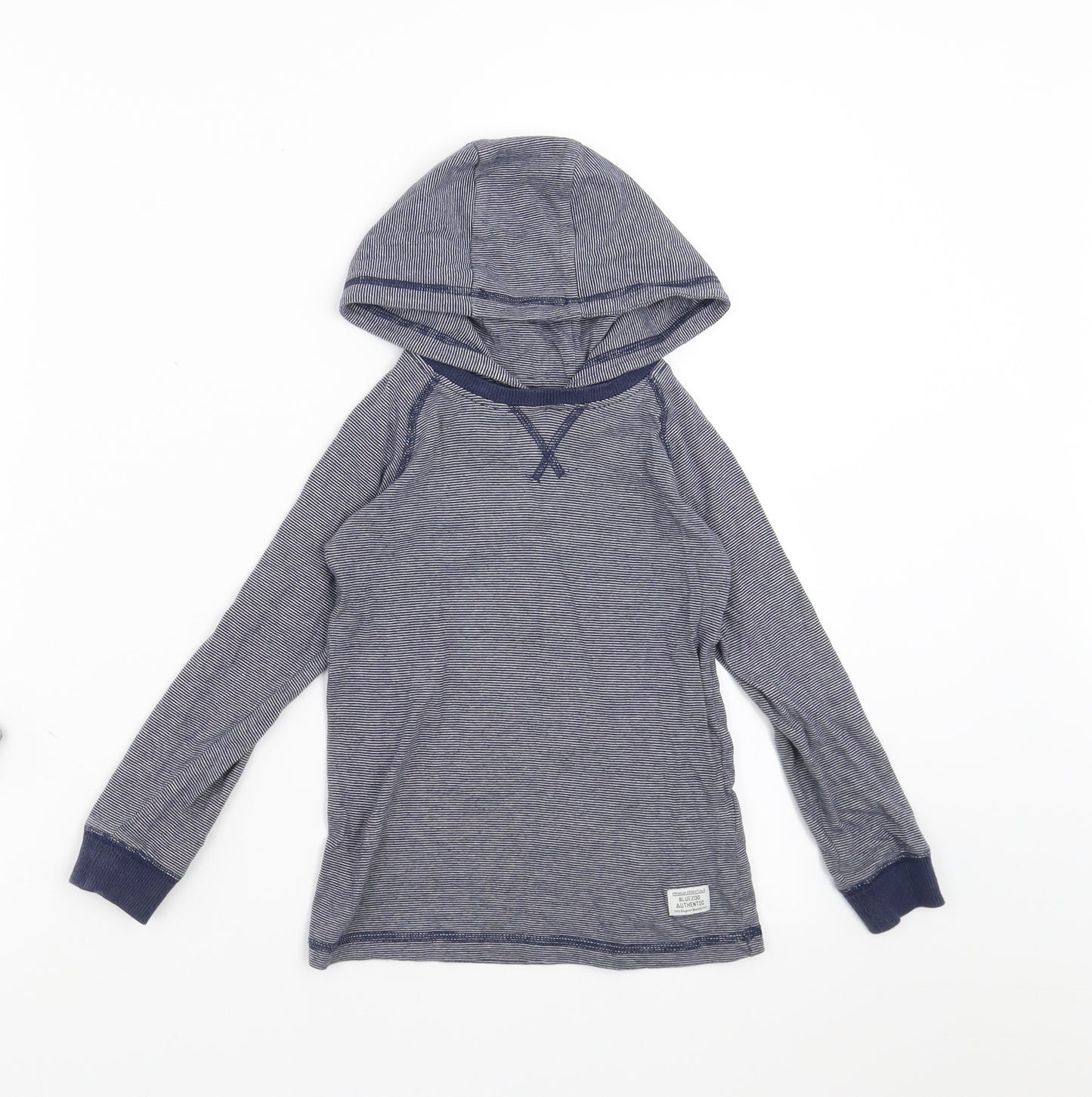 Debenhams Boys Blue Striped  Pullover Hoodie Size 4-5 Years