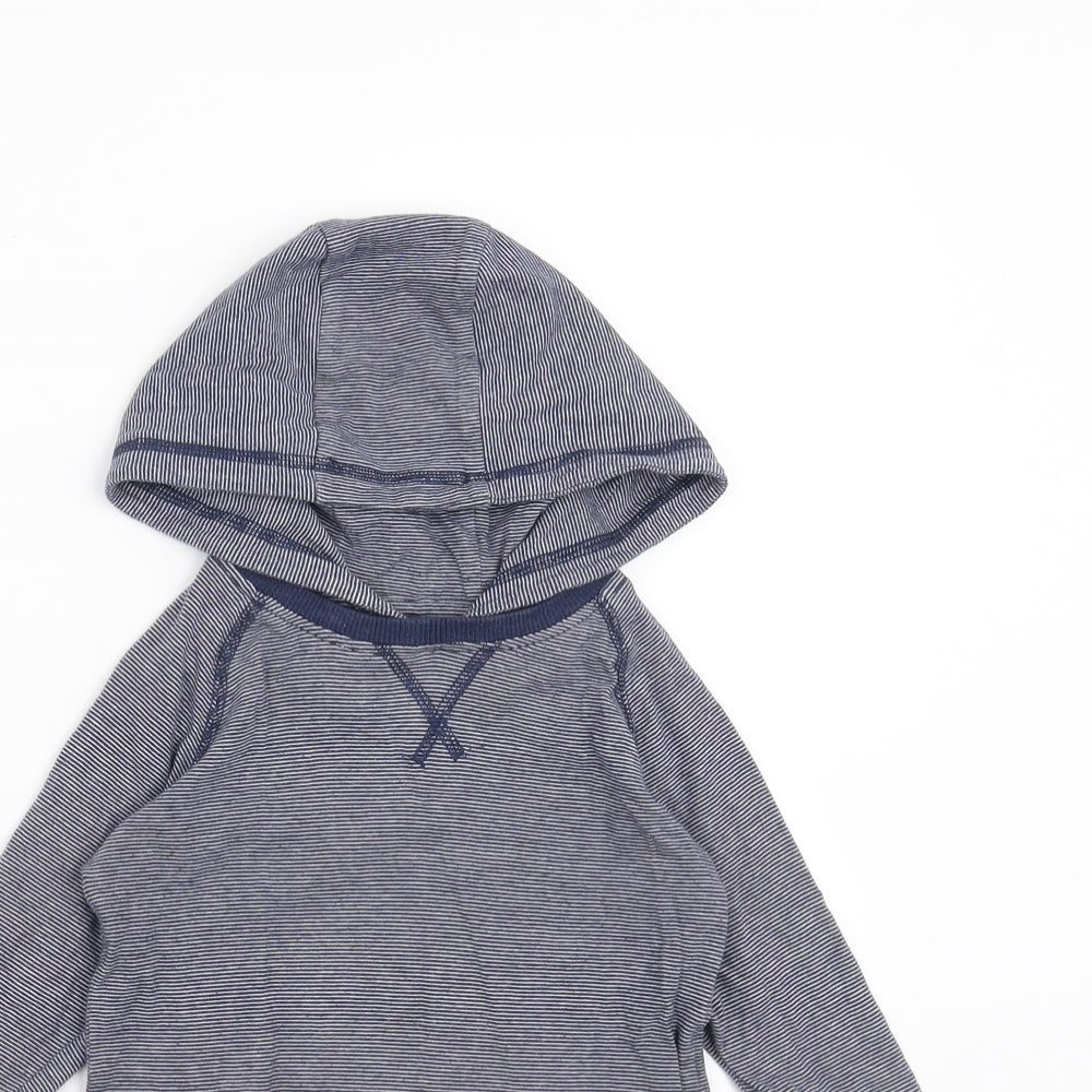 Debenhams Boys Blue Striped  Pullover Hoodie Size 4-5 Years