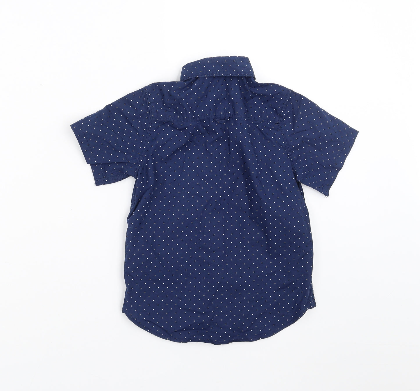 H&M Boys Blue   Basic Button-Up Size 3-4 Years  - dotted pattern