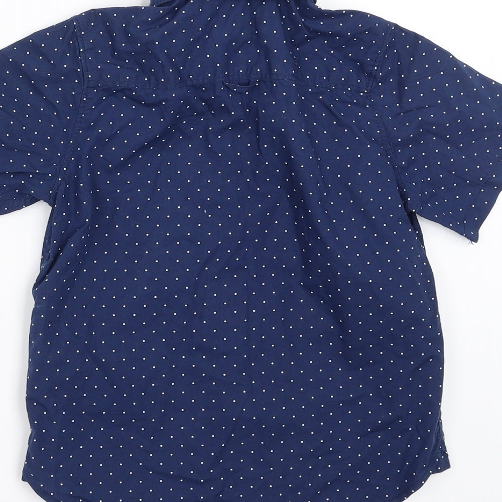 H&M Boys Blue   Basic Button-Up Size 3-4 Years  - dotted pattern