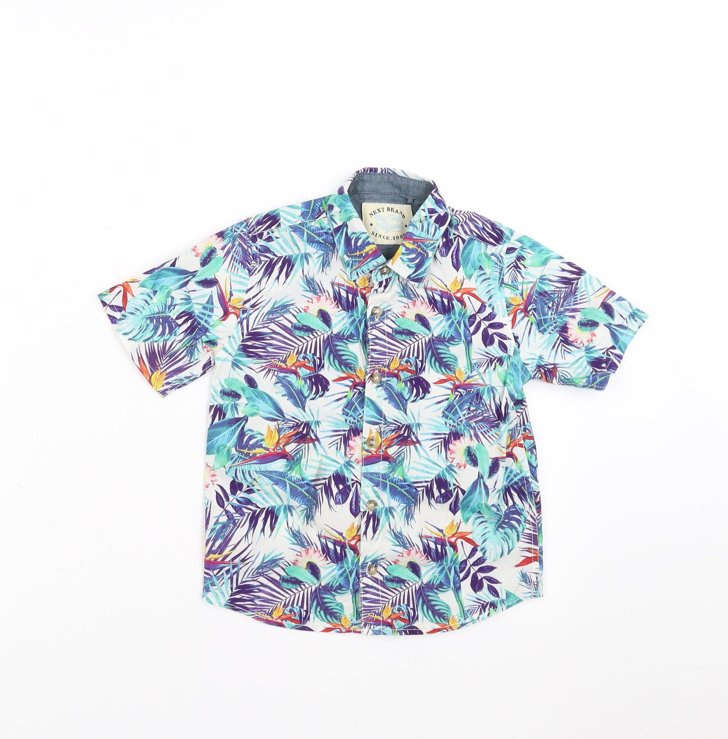 NEXT Boys Multicoloured Floral  Basic Button-Up Size 3-4 Years  - Tropical Print