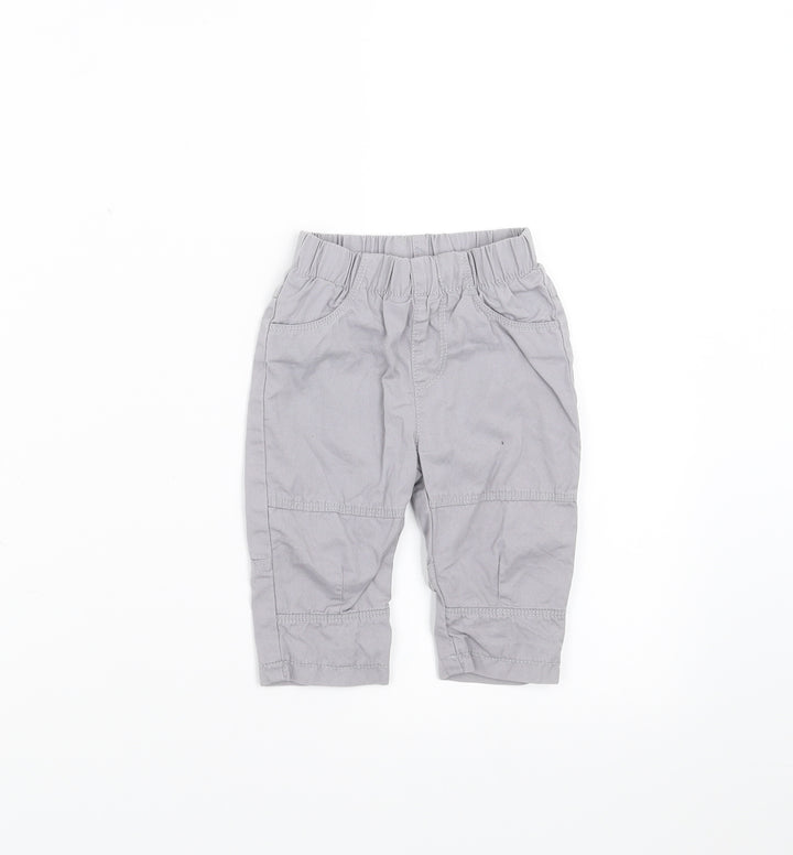 George Boys Grey Cargo Trousers Size 3-6 Months