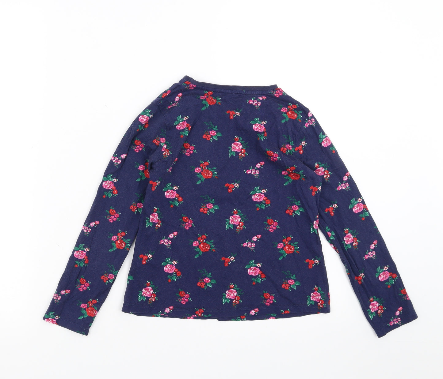 George Girls Blue Floral  Basic T-Shirt Size 8-9 Years