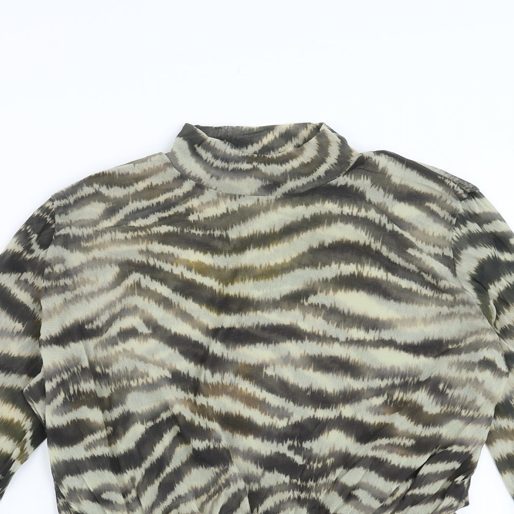 Very Womens Green Striped  Basic Blouse Size 20  - sheer