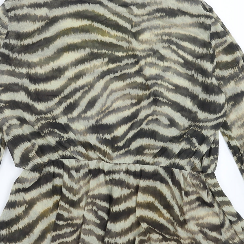 Very Womens Green Striped  Basic Blouse Size 20  - sheer