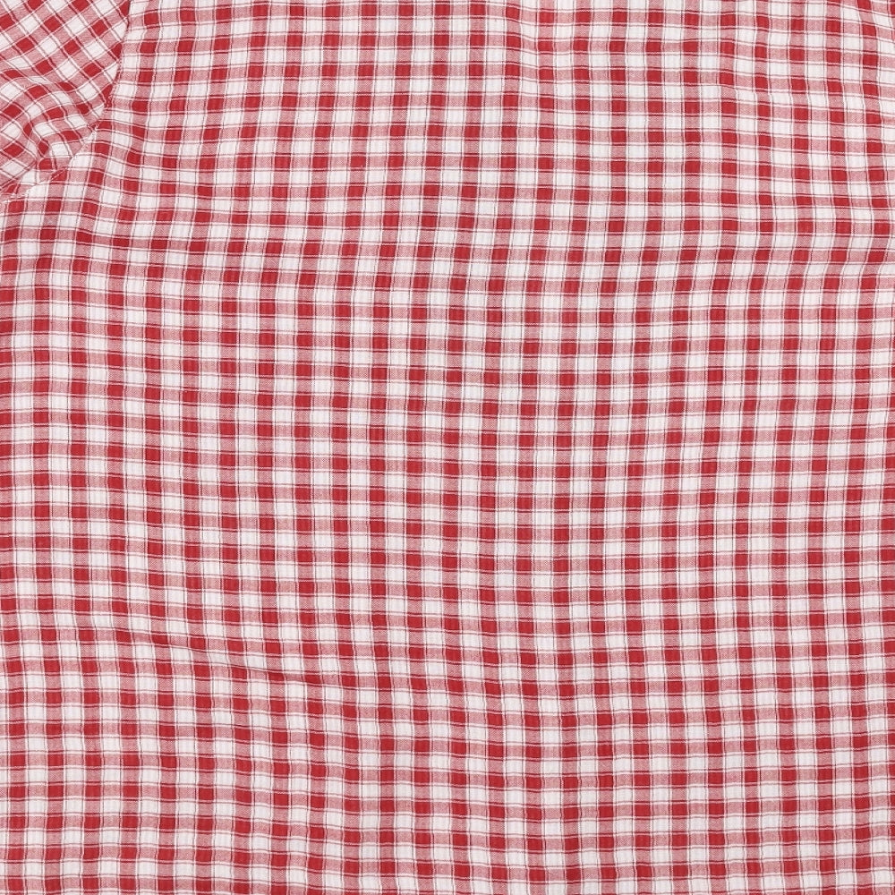 BM Womens Red Check  Basic Blouse Size 20