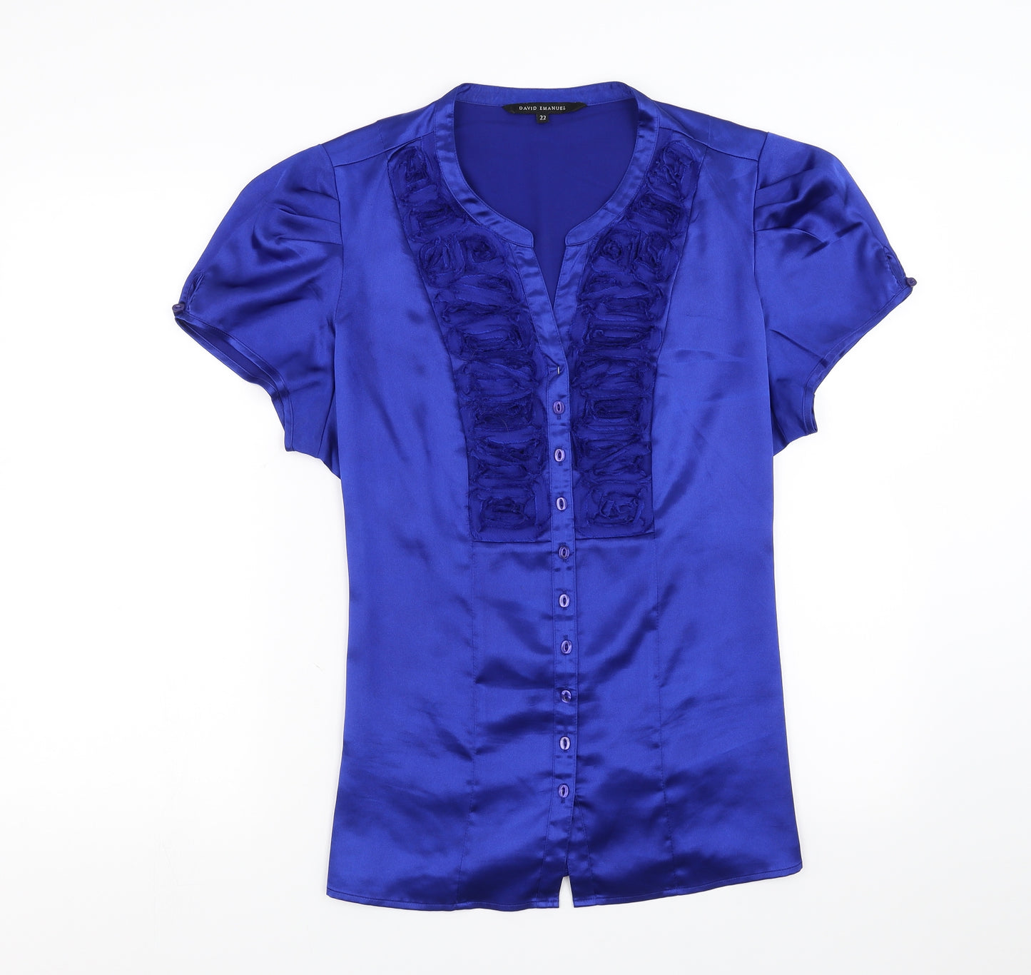 David Emanuel Womens Blue   Basic Blouse Size 22
