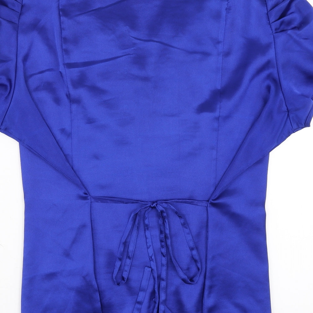 David Emanuel Womens Blue   Basic Blouse Size 22