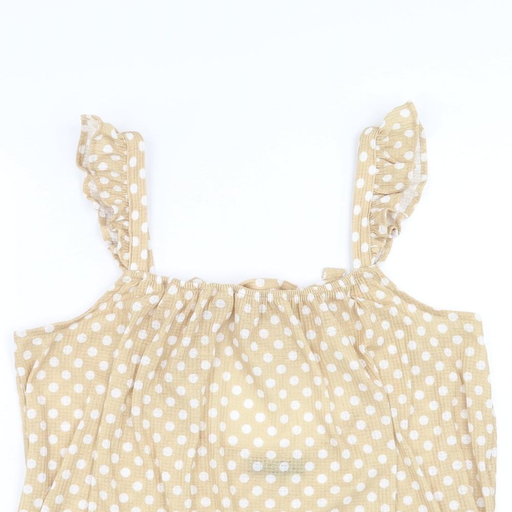 F&F Womens Yellow Polka Dot  Camisole Blouse Size 16