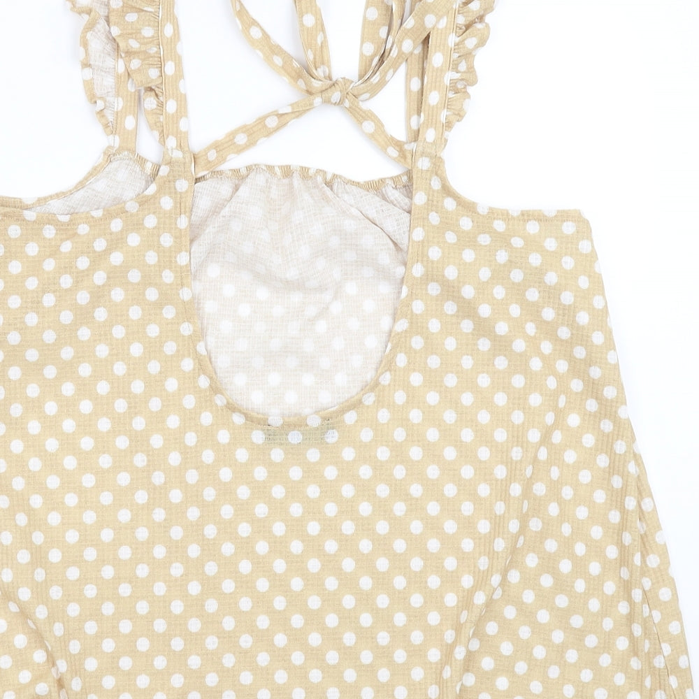 F&F Womens Yellow Polka Dot  Camisole Blouse Size 16