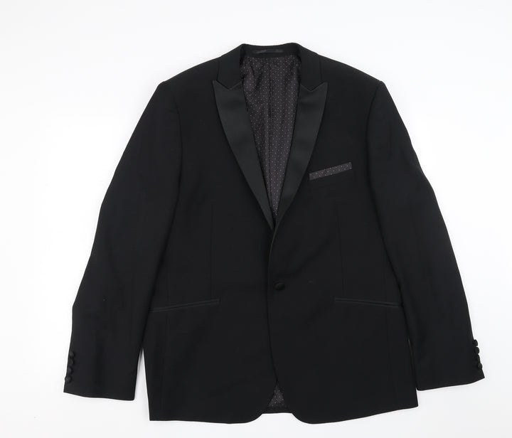Limehaus Mens Black   Jacket Suit Jacket Size 44