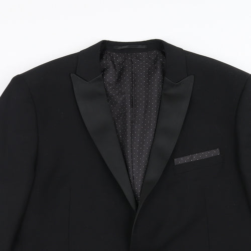 Limehaus Mens Black   Jacket Suit Jacket Size 44