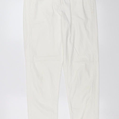 Marks and Spencer Womens White   Chino Trousers Size 8 L29 in