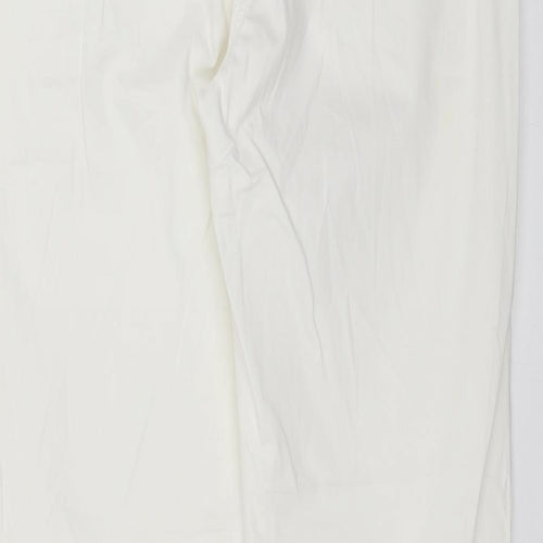 Marks and Spencer Womens White   Chino Trousers Size 8 L29 in