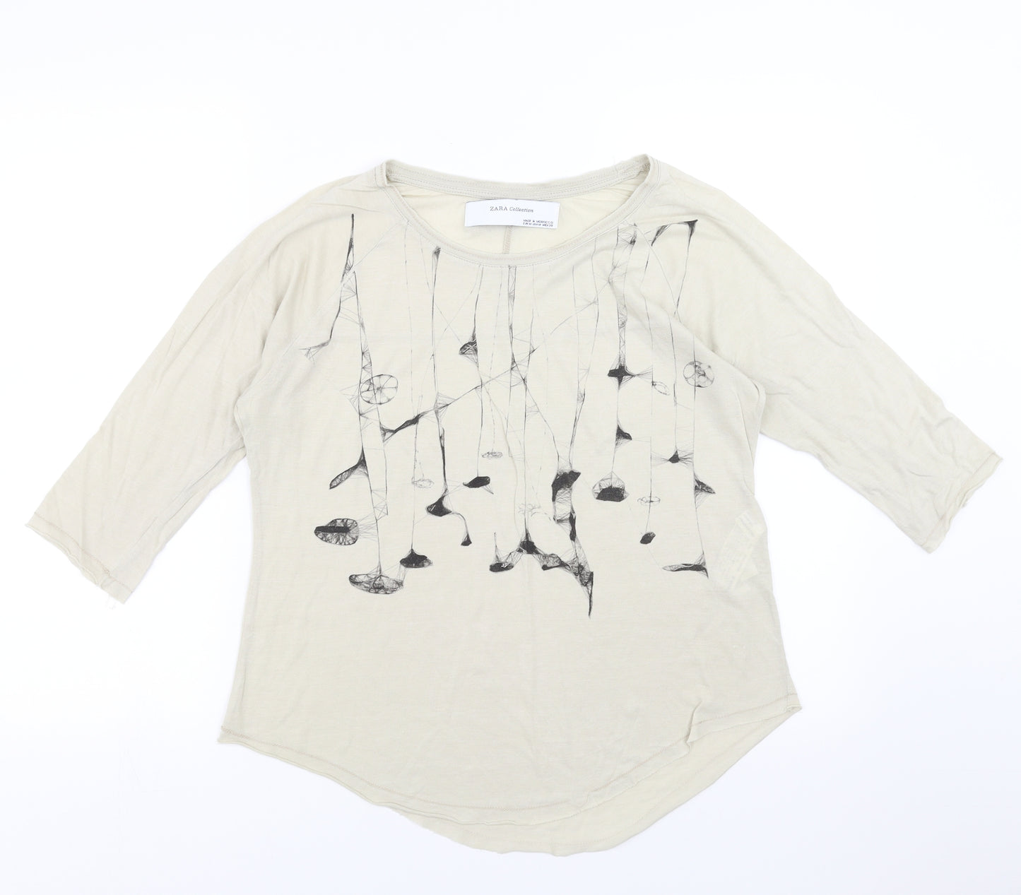 Zara Womens Beige   Basic T-Shirt Size M