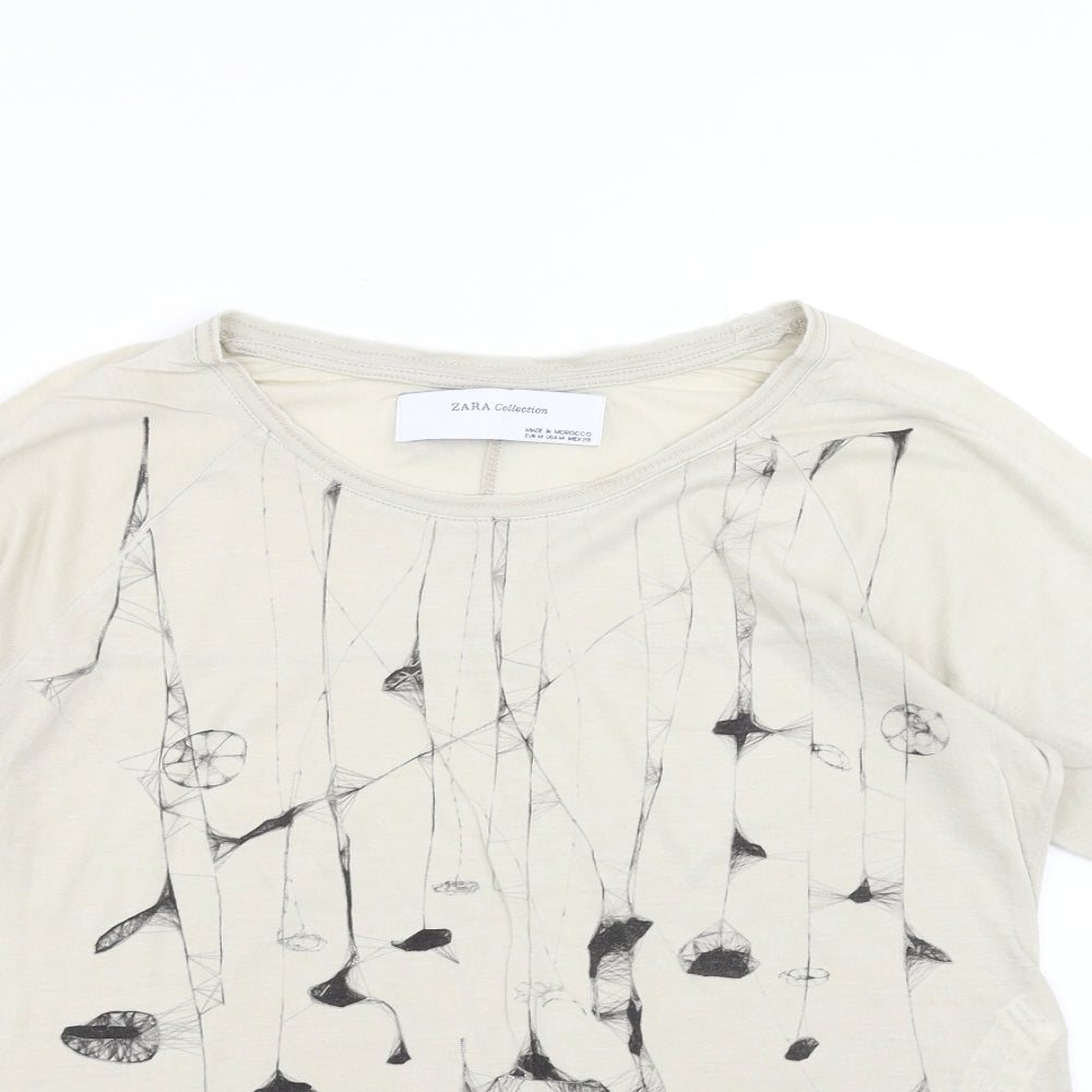 Zara Womens Beige   Basic T-Shirt Size M