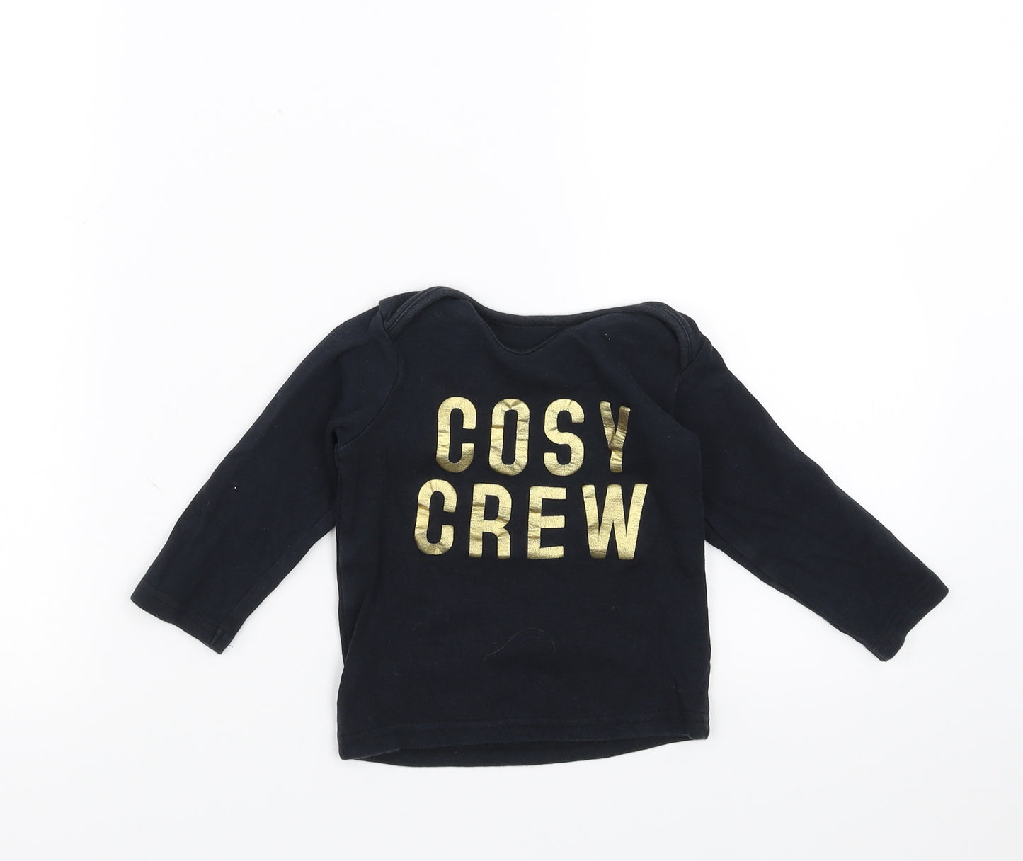George Baby Black   Basic T-Shirt Size 12-18 Months  - cosy crew