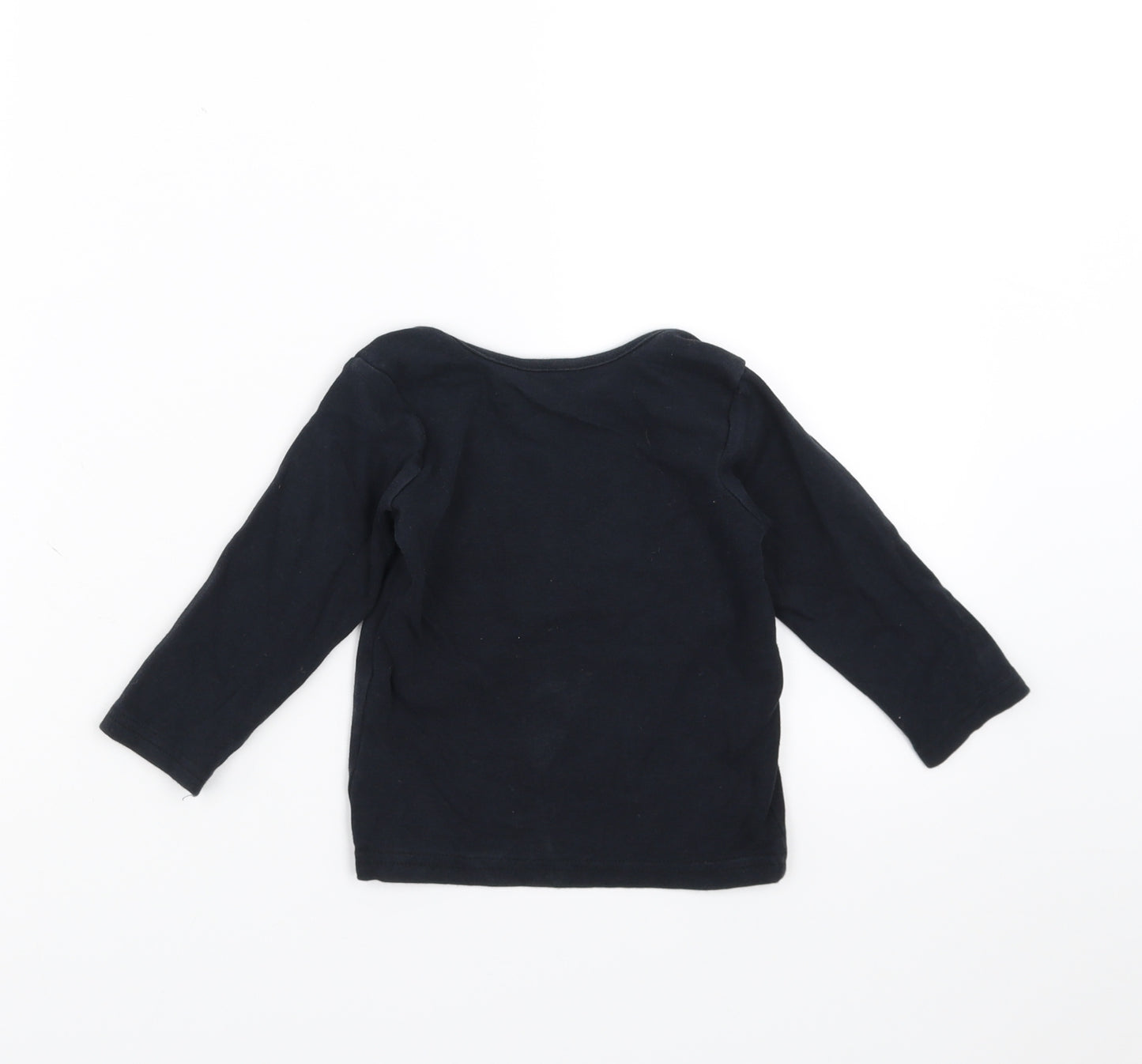 George Baby Black   Basic T-Shirt Size 12-18 Months  - cosy crew