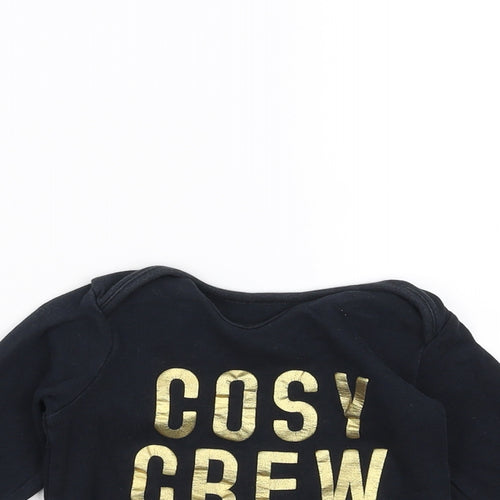 George Baby Black   Basic T-Shirt Size 12-18 Months  - cosy crew