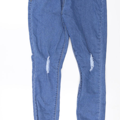Boohoo Womens Blue  Denim Skinny Jeans Size 8 L28 in
