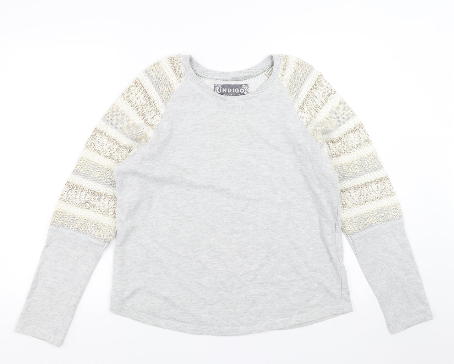 Marks and Spencer Womens Grey   Pullover Sweatshirt Size 12  - knitted sleeves