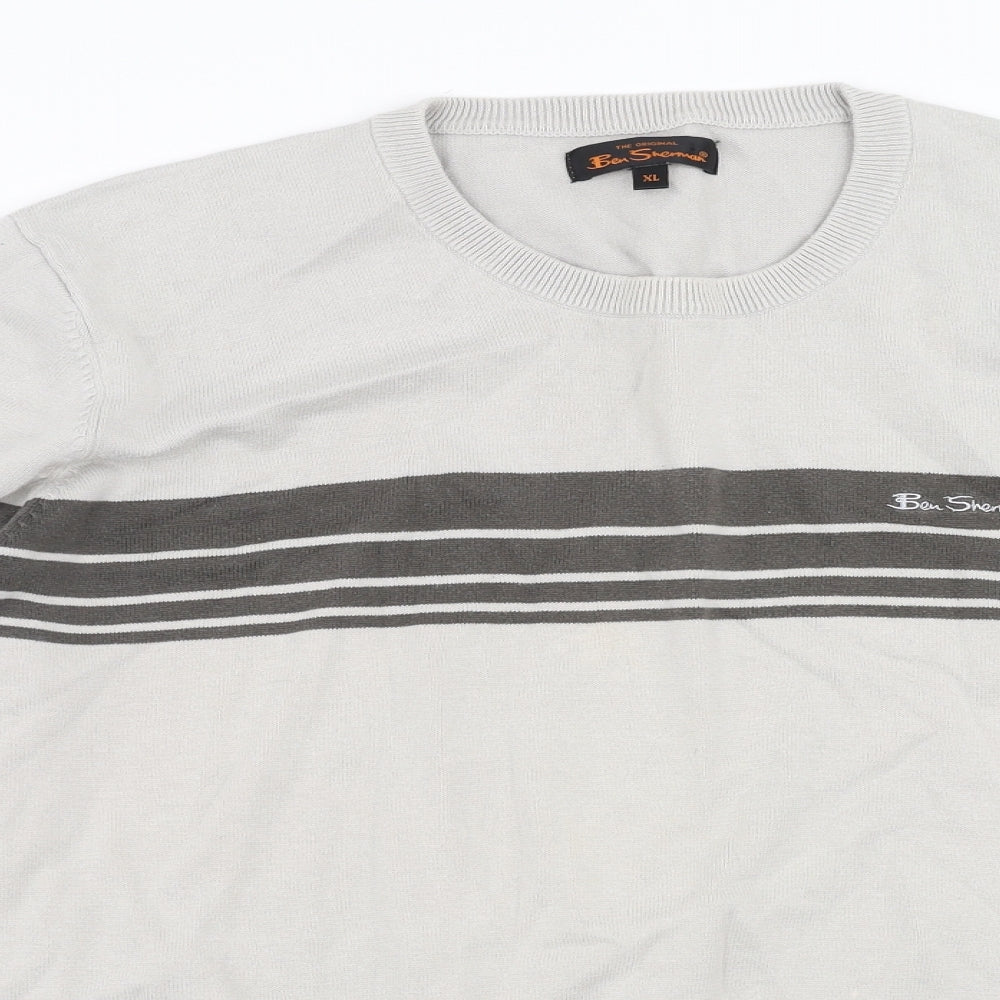 Ben Sherman Mens Grey   Pullover Jumper Size XL