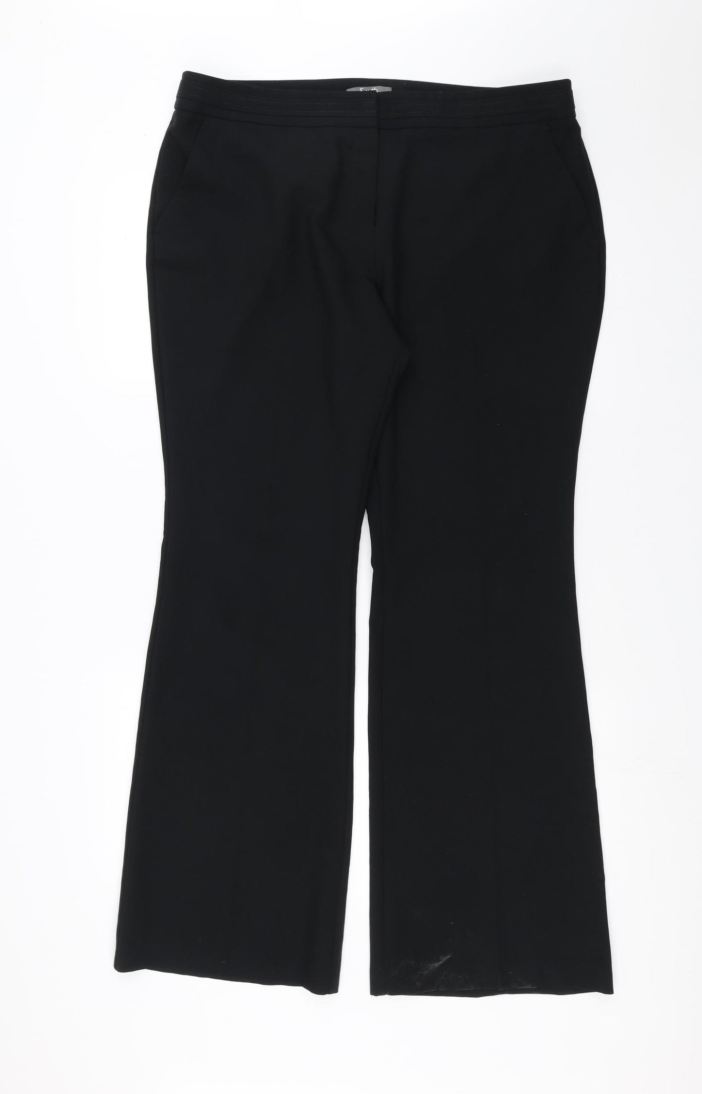 South Womens Black   Trousers  Size 16 L30 in