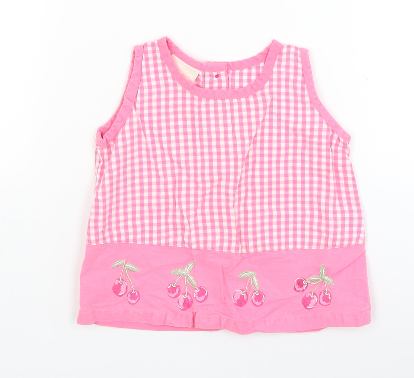 Morris Mouse Baby Pink Check  A-Line  Size 6-9 Months  - cherry